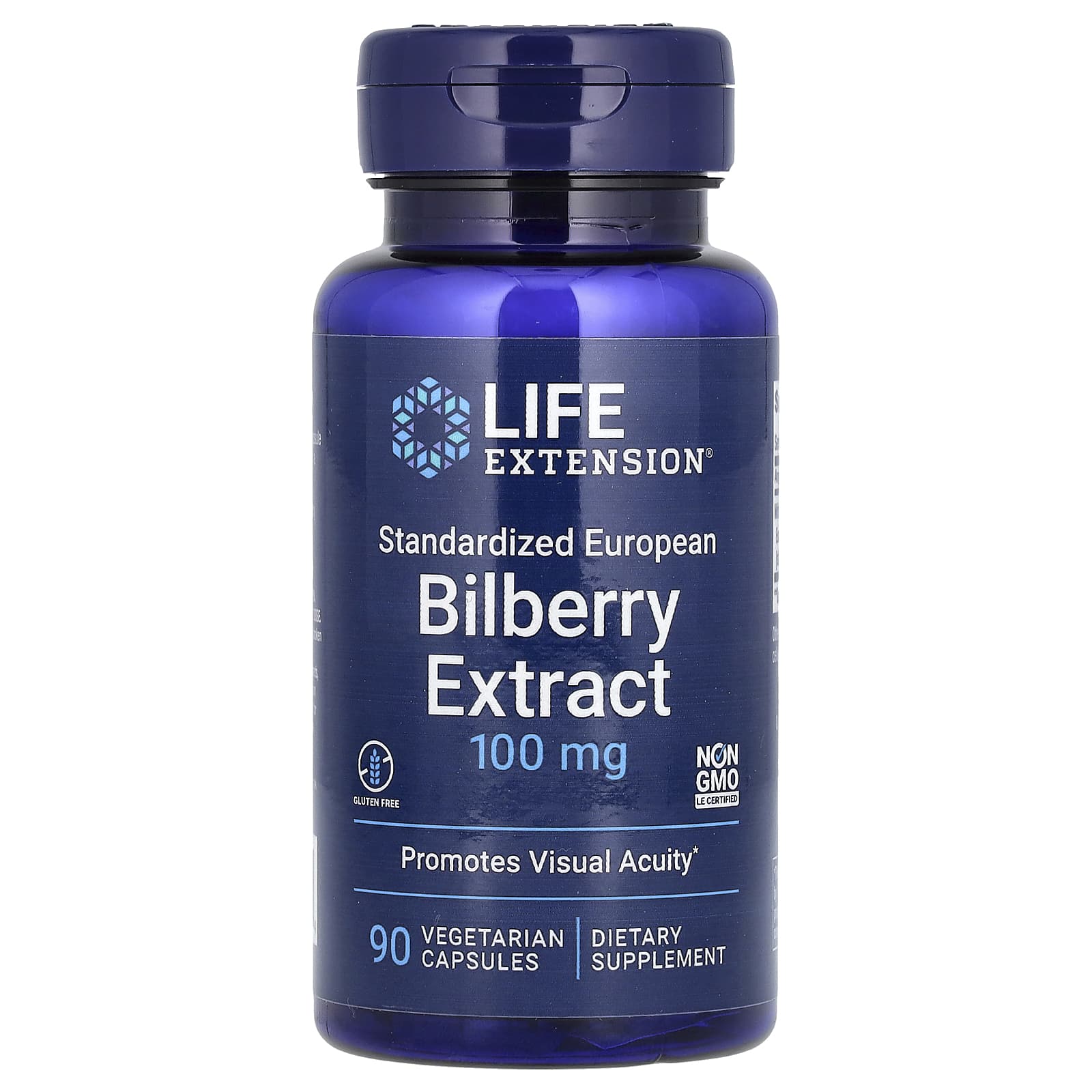 Life Extension, 標準歐洲越橘提取物,100 毫克,90 粒素食膠囊