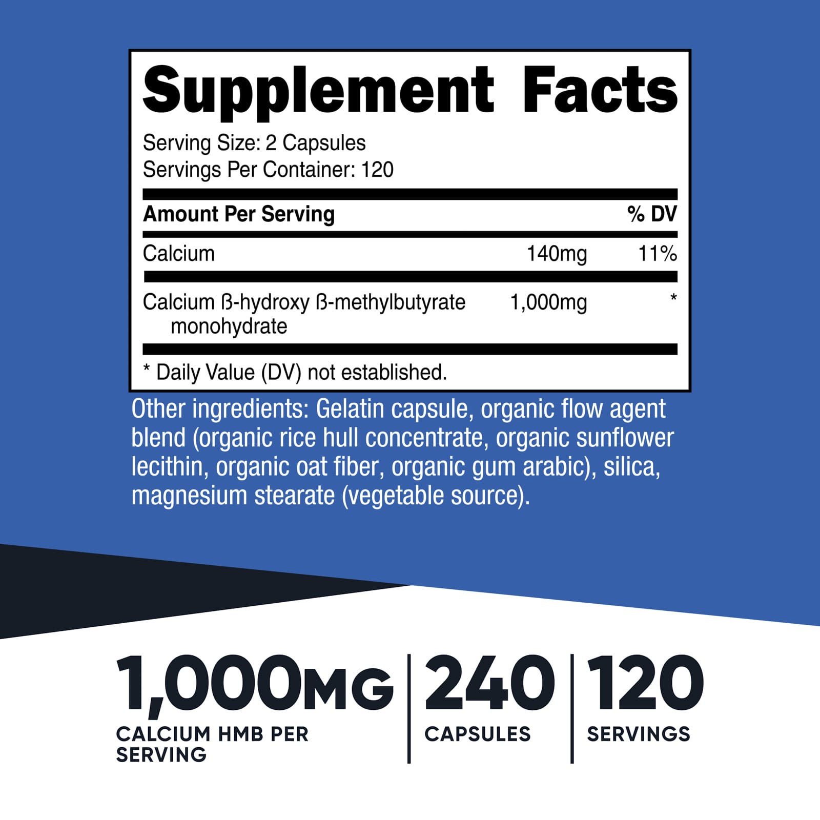 Nutricost, HMB,β-羥基-β-甲基丁酸,240 粒膠囊(每粒 500 毫克)