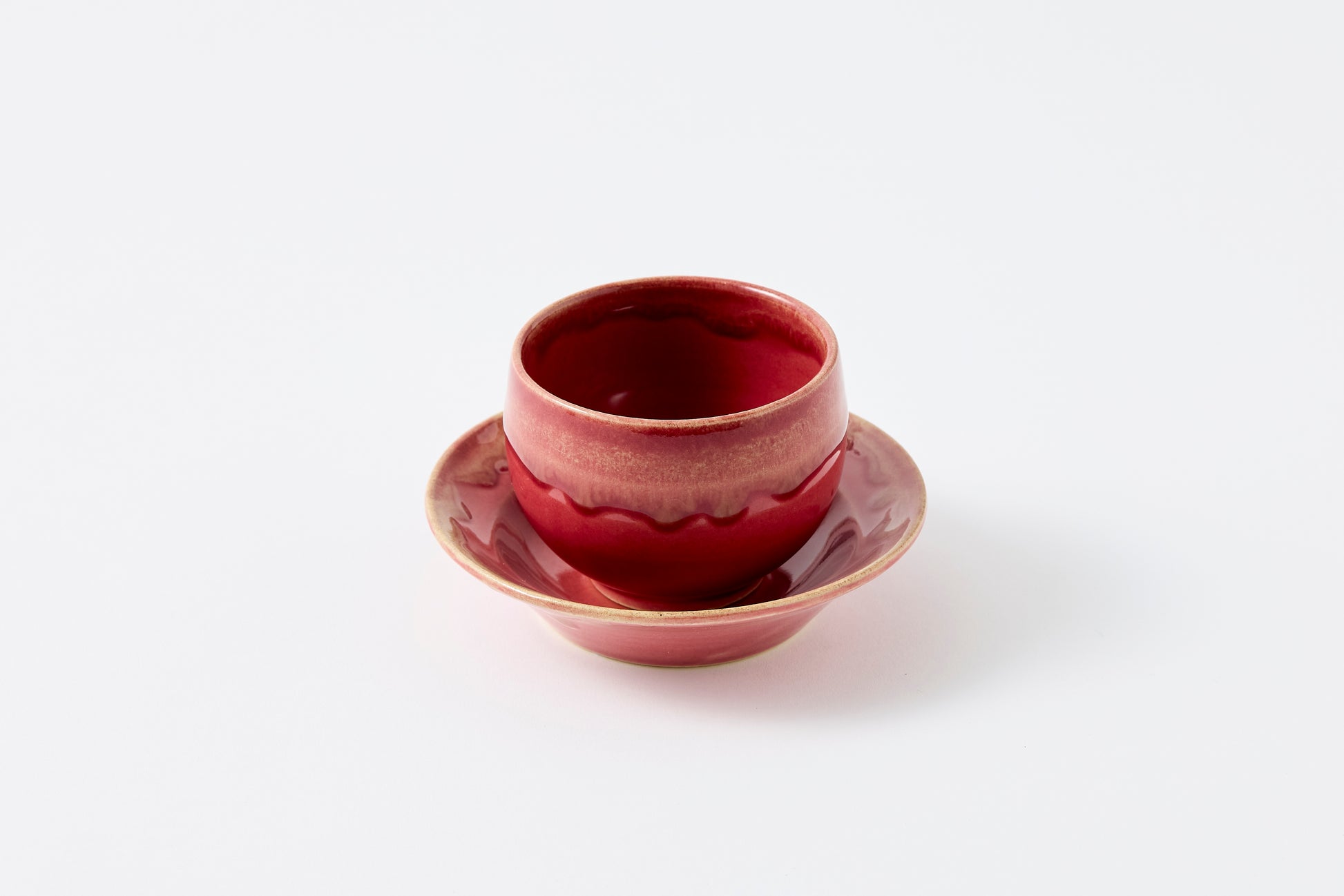 FD Edge Glaze Drip Sencha Teacup & Saucer Hasami Porcelain